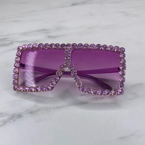Amethyst Rhinestone Sunglasses